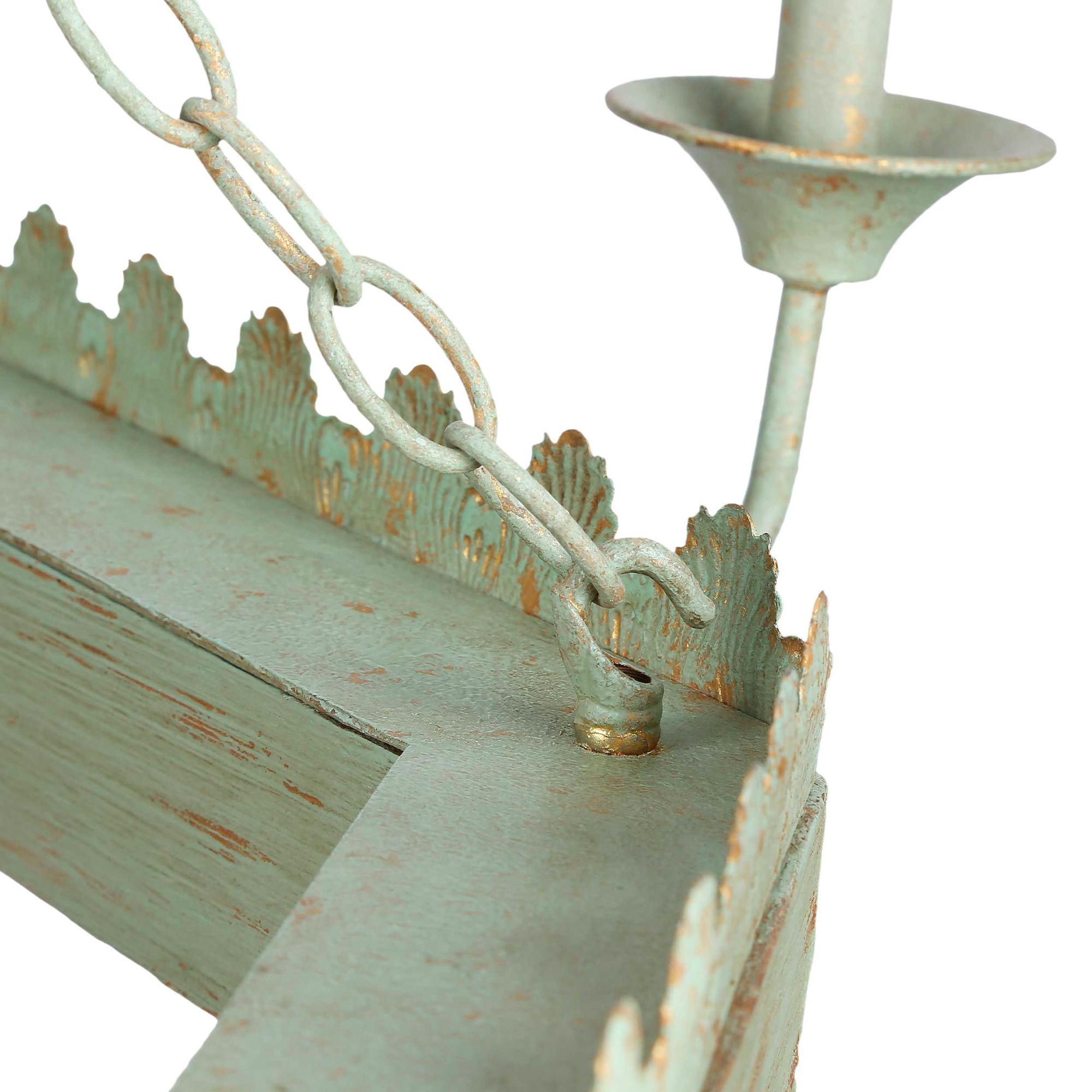 Golden Lighting Finley 42" 8-Light Vintage Sage Candelabra Chandelier