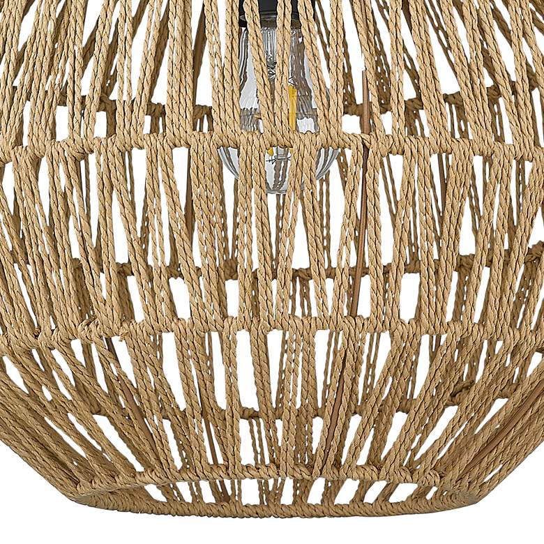 Image 2 Golden Lighting Florence 14" Wide Natural Raphia Rope Pendant more views