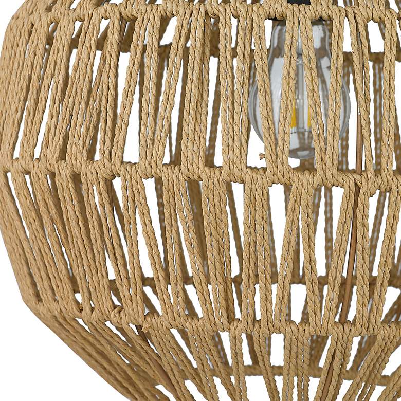 Image 4 Golden Lighting Florence 14 inch Wide Natural Raphia Rope Pendant more views