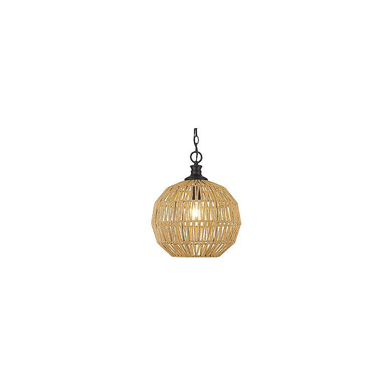 Image 5 Golden Lighting Florence 14" Wide Natural Raphia Rope Pendant more views