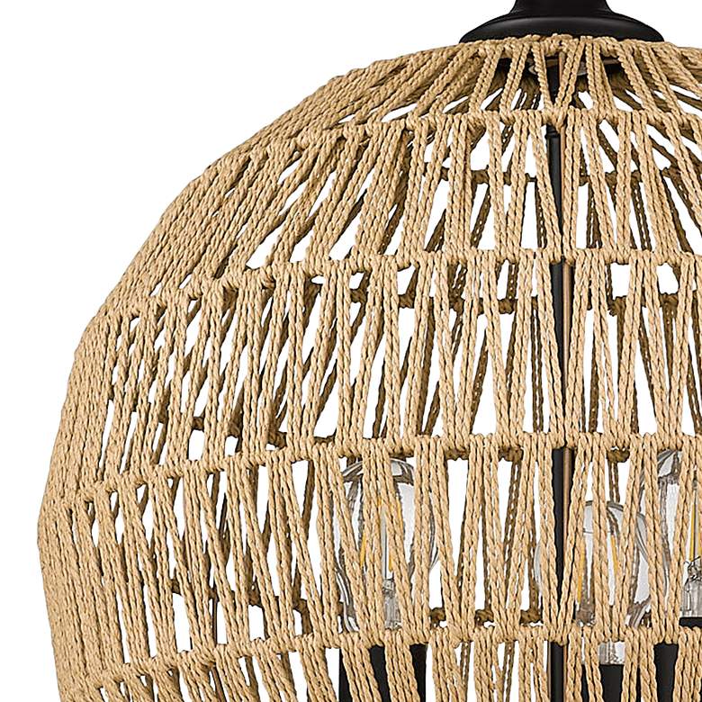 Image 4 Golden Lighting Florence 18 1/2" 3-Light Dome Natural Rope Pendant more views