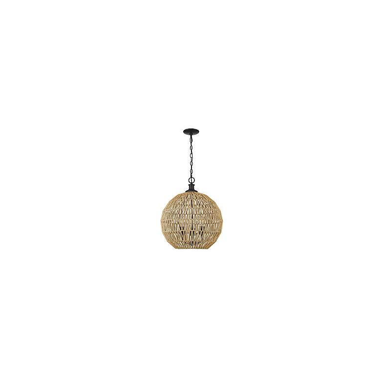 Image 6 Golden Lighting Florence 18 1/2" 3-Light Dome Natural Rope Pendant more views