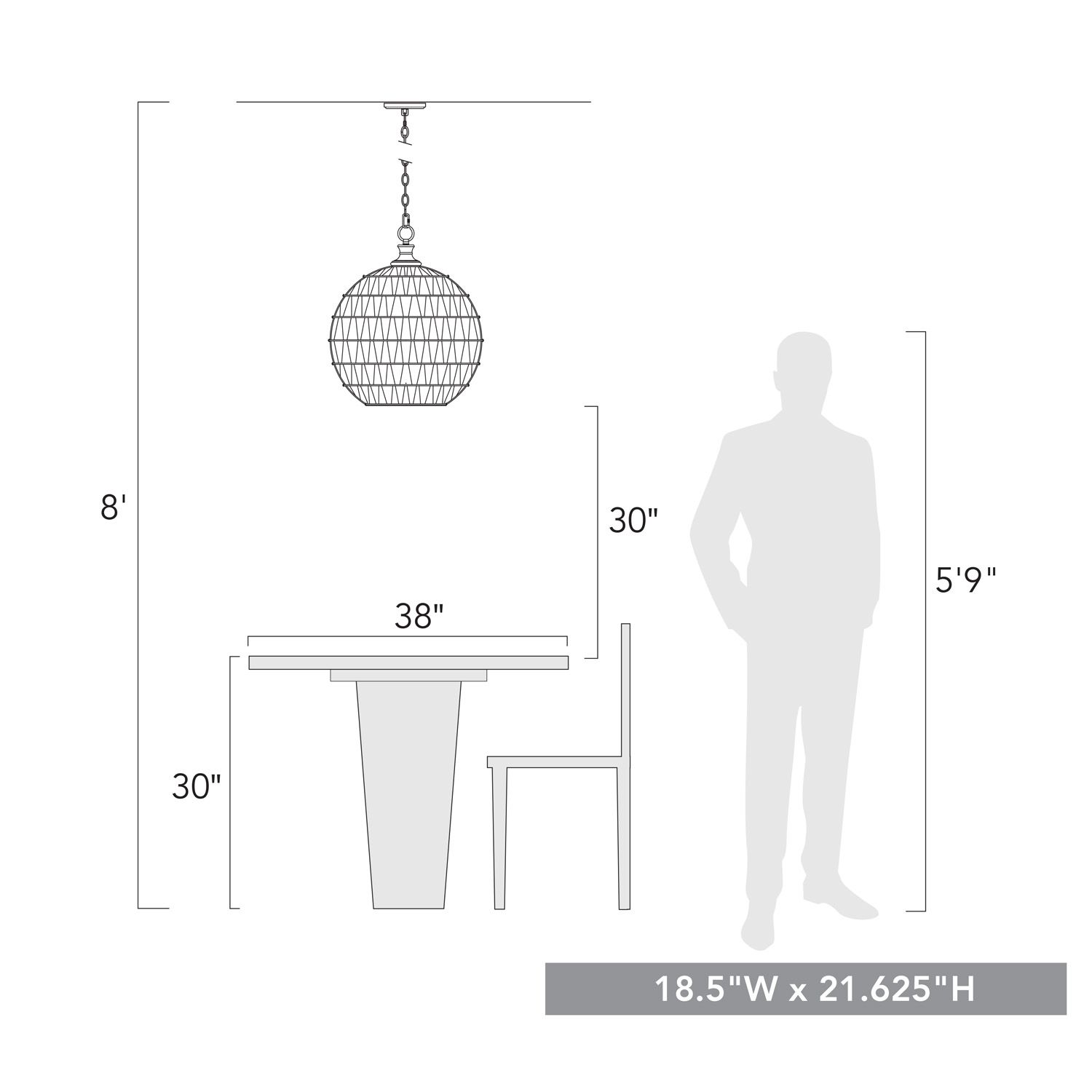 Golden Lighting Florence 18 1/2" 3-Light Dome Natural Rope Pendant in scene
