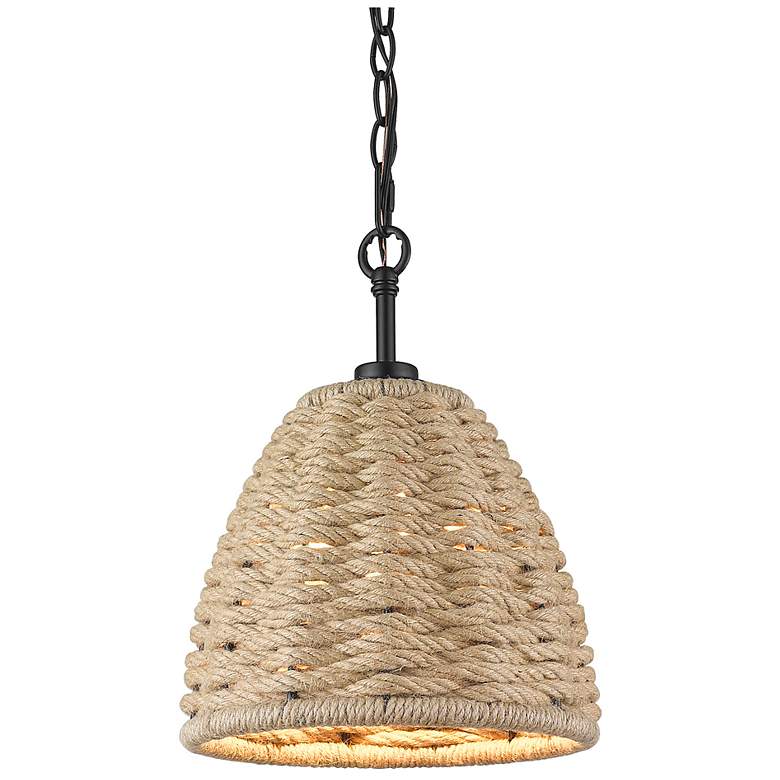 Image 2 Golden Lighting Hathaway 10 1/4" Wide Matte Black Basket Mini Pendant