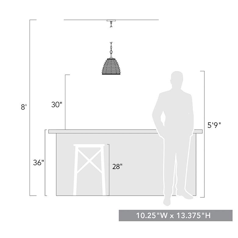 Image 6 Golden Lighting Hathaway 10 1/4" Wide Matte Black Basket Mini Pendant more views