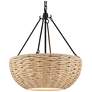 2_Golden Lighting Hathaway 20 1/4" Matte Black and Rope Basket Pendant