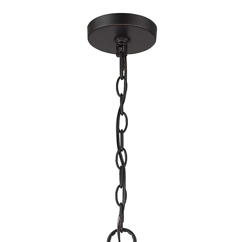 Image 4 Golden Lighting Hathaway 20 1/4" Matte Black and Rope Basket Pendant more views