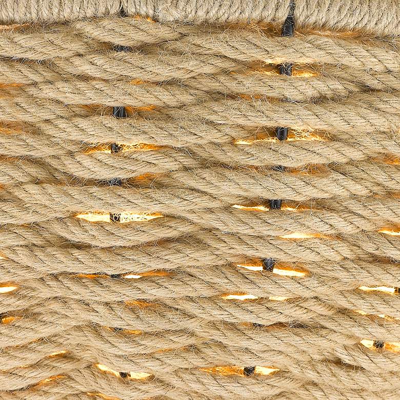 Image 5 Golden Lighting Hathaway 20 1/4" Matte Black and Rope Basket Pendant more views
