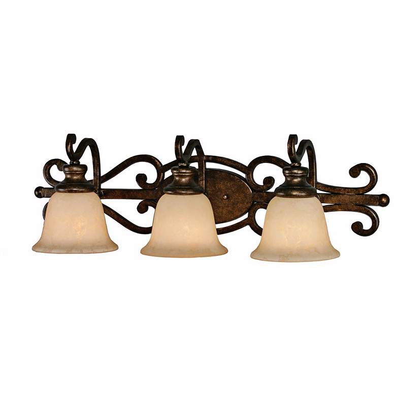 Image 1 Golden Lighting Heartwood 29 1/2" Traditional 3-Light Bathroom Light