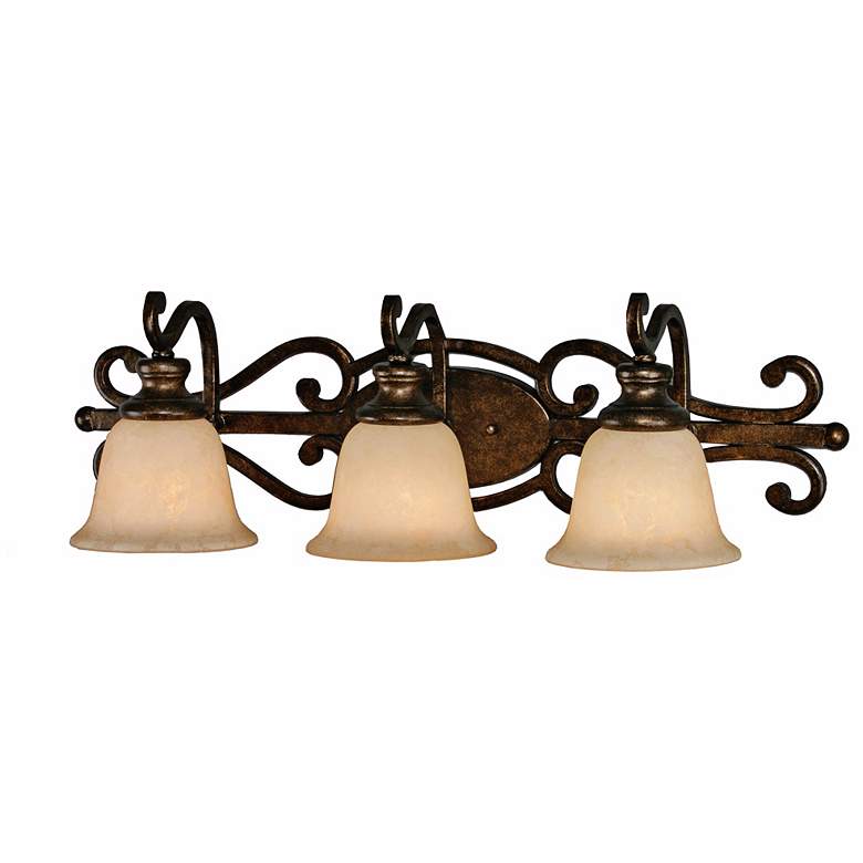 Image 1 Golden Lighting Heartwood 29 1/2 inch Traditional 3-Light Bathroom Light