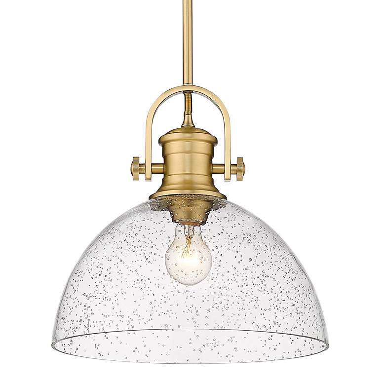 Image 2 Golden Lighting Hines 13 1/2" Champagne Bronze and Glass Pendant Light