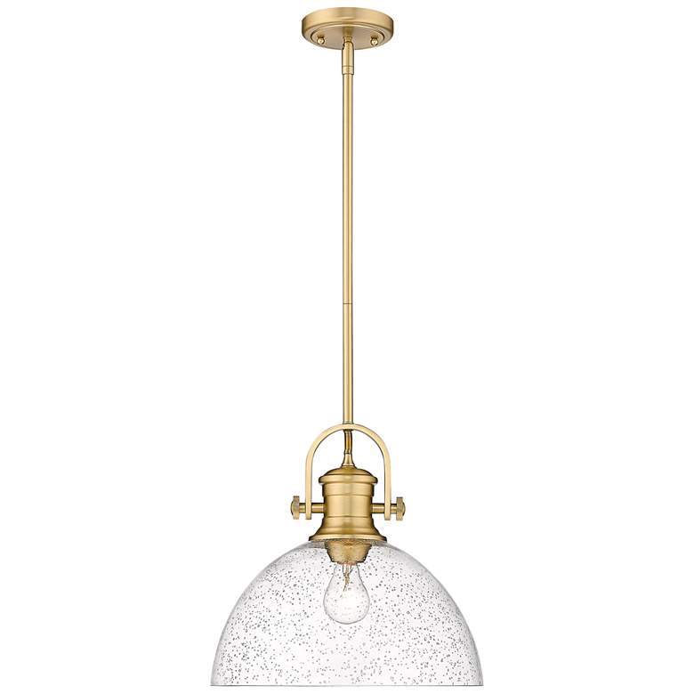 Image 4 Golden Lighting Hines 13 1/2" Champagne Bronze and Glass Pendant Light more views
