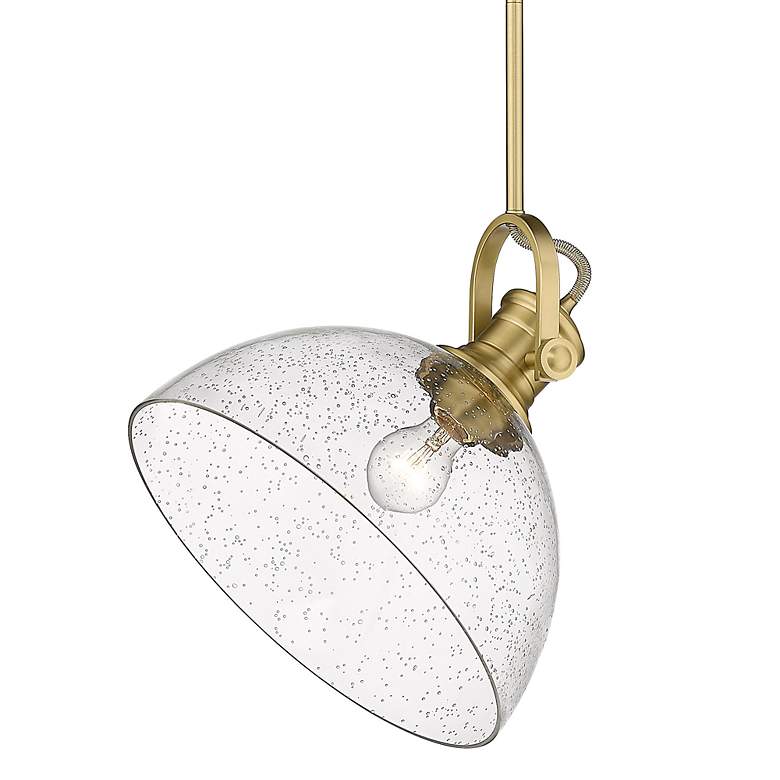 Image 5 Golden Lighting Hines 13 1/2" Champagne Bronze and Glass Pendant Light more views