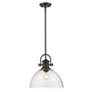 2_Golden Lighting Hines 13 1/2" Rubbed Bronze eeded Glass Pendant Light more views