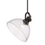 3_Golden Lighting Hines 13 1/2" Rubbed Bronze eeded Glass Pendant Light more views