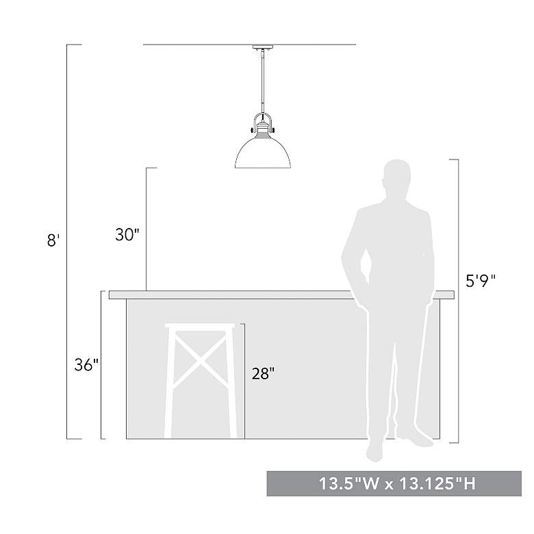 Image 5 Golden Lighting Hines 13 1/2" Rubbed Bronze eeded Glass Pendant Light more views