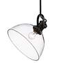 3_Golden Lighting Hines 13 1/2" Wide  Matte Black Clear Glass Pendant more views