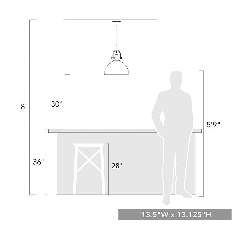 Image 5 Golden Lighting Hines 13 1/2" Wide Matte Black Clear Glass Pendant more views