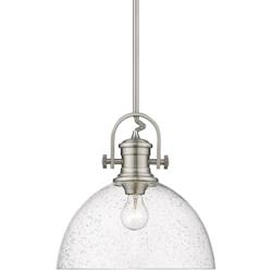 Golden Lighting Hines 13 1/2&quot; Wide Seeded Glass Dome Pendant Light