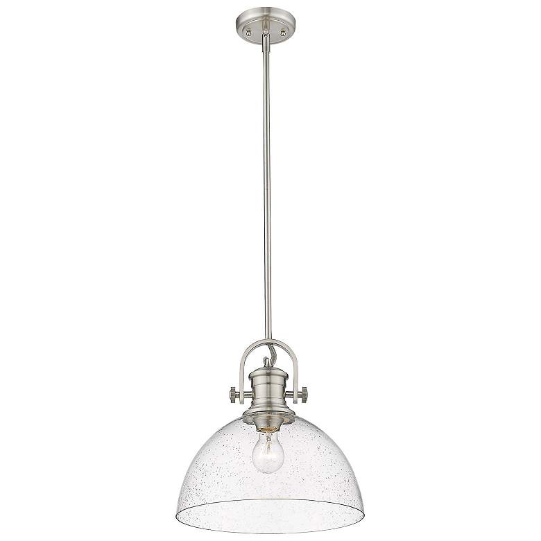 Image 3 Golden Lighting Hines 13 1/2 inch Wide Seeded Glass Dome Pendant Light more views