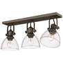 2_Golden Lighting Hines 25 1/8" Bronze Seeded Glass Ceiling Light