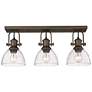 Thumbnail4 of Golden Lighting Hines 25 1/8" Bronze Seeded Glass Ceiling Light more views
