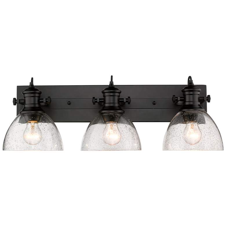 Image 2 Golden Lighting Hines 25 1/4" Matte Black Metal 3-Light Bath Light