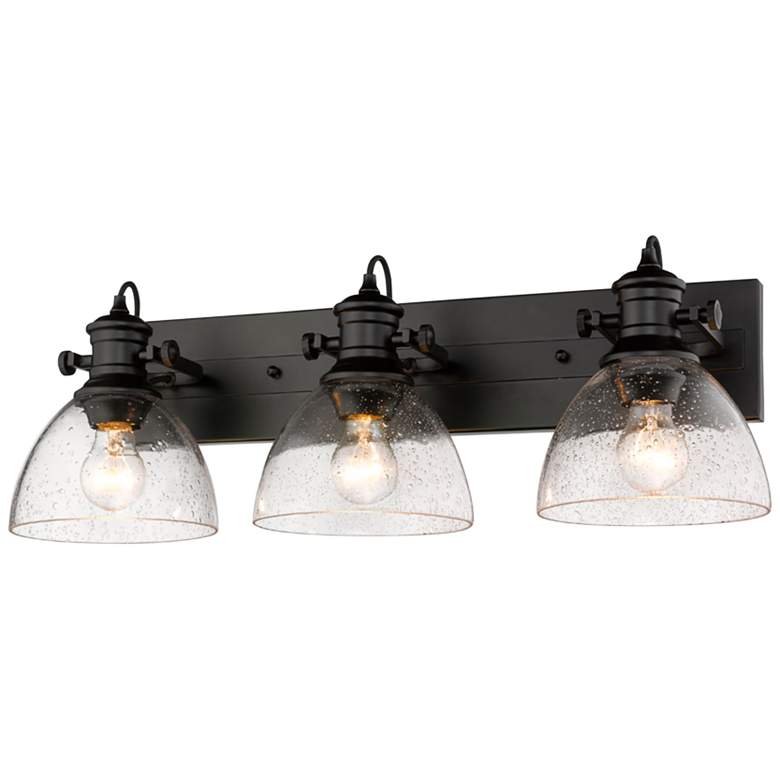 Image 4 Golden Lighting Hines 25 1/4" Matte Black Metal 3-Light Bath Light more views