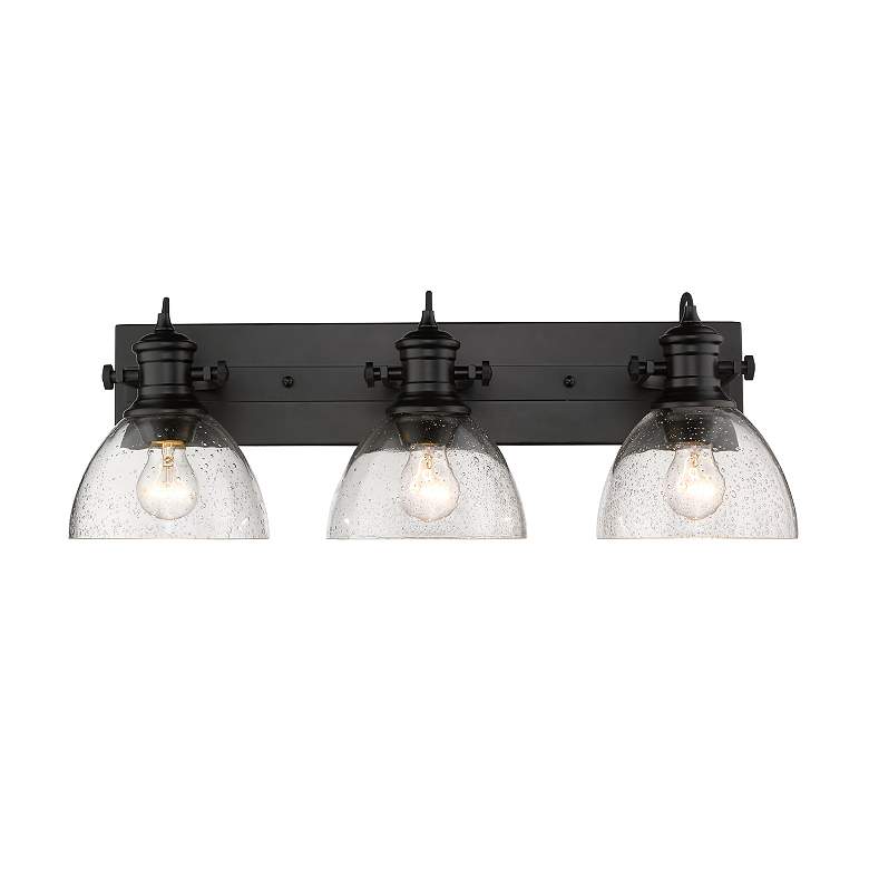 Image 5 Golden Lighting Hines 25 1/4" Matte Black Metal 3-Light Bath Light more views