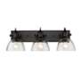 5_Golden Lighting Hines 25 1/4" Matte Black Metal 3-Light Bath Light more views