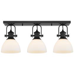 Golden Lighting Hines 25 1/4" Wide Matte Black 3-Light Ceiling Light