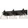 Golden Lighting Hines 25" Seeded Glass Matte Black Bath Light