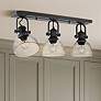 1_Golden Lighting Hines 25" Seeded Glass Matte Black Bath Light