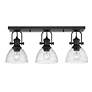 5_Golden Lighting Hines 25" Seeded Glass Matte Black Bath Light more views