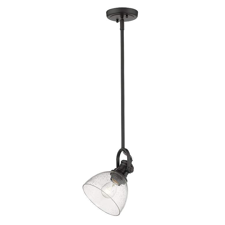Image 5 Golden Lighting Hines 7" Black and Clear Glass Mini Pendant Light more views