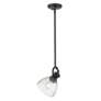5_Golden Lighting Hines 7" Black and Clear Glass Mini Pendant Light more views