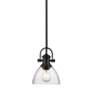 6_Golden Lighting Hines 7" Black and Clear Glass Mini Pendant Light more views