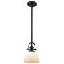 2_Golden Lighting Hines 7" Wide Matte Black Opal Glass Mini Pendant