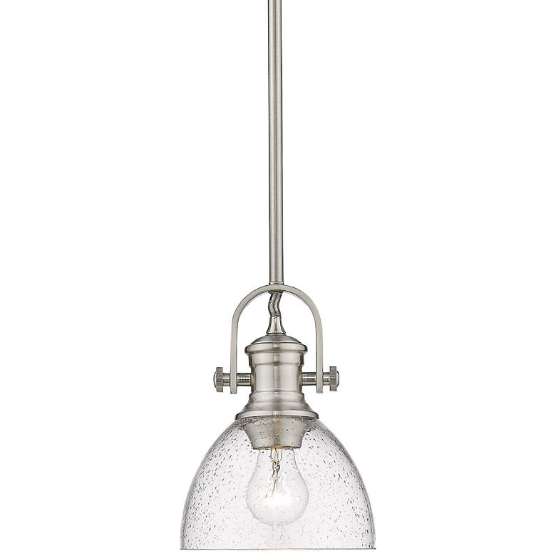 Image 2 Golden Lighting Hines 7" Wide Pewter Mini Pendant Light