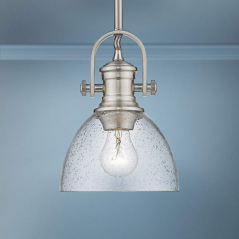Image 1 Golden Lighting Hines 7" Wide Pewter Mini Pendant Light