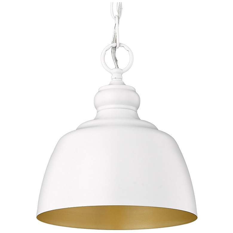 Image 2 Golden Lighting Holmes 9" Wide Matte White Dome Mini Pendant