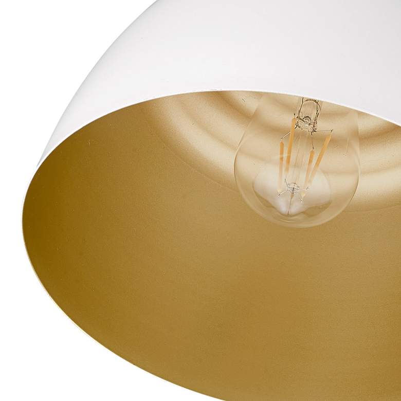 Image 3 Golden Lighting Holmes 9" Wide Matte White Dome Mini Pendant more views