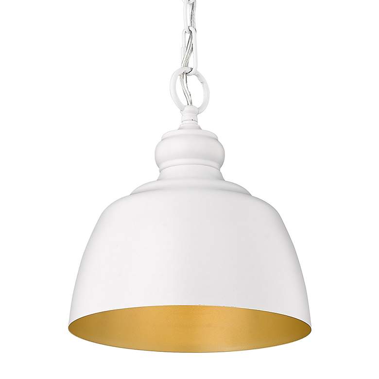 Image 7 Golden Lighting Holmes 9" Wide Matte White Dome Mini Pendant more views