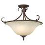 Thumbnail4 of Golden Lighting Homestead 18 1/2" Bronze and Glass Bowl Ceiling Light more views
