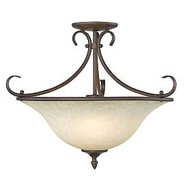 Image5 of Golden Lighting Homestead 18 1/2" Bronze and Glass Bowl Ceiling Light more views