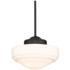 Golden Lighting Ingalls 12" Wide Matte Black Milk Glass Mini Pendant