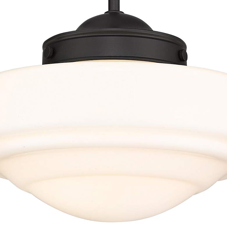 Image 3 Golden Lighting Ingalls 12" Wide Matte Black Milk Glass Mini Pendant more views