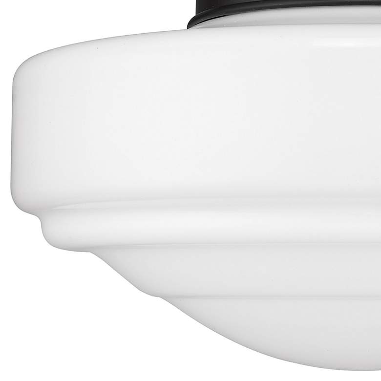Image 4 Golden Lighting Ingalls 12" Wide Matte Black Milk Glass Mini Pendant more views