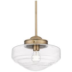 Golden Lighting Ingalls 12" Wide Modern Brass Clear Glass Mini Pendant