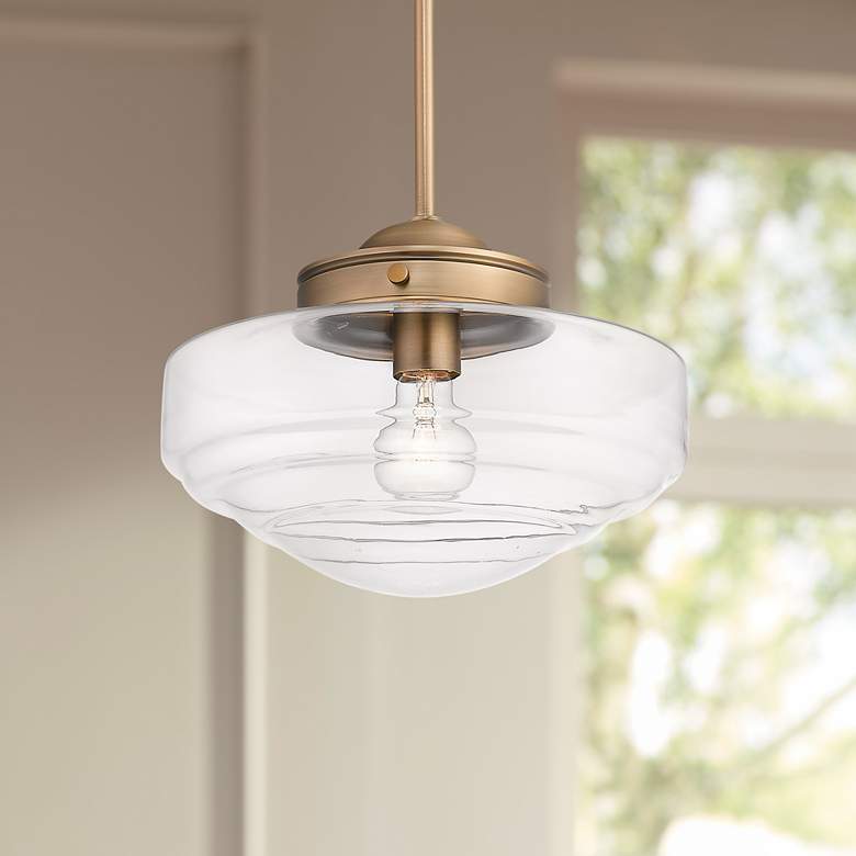 Image 1 Golden Lighting Ingalls 12" Wide Modern Brass Clear Glass Mini Pendant